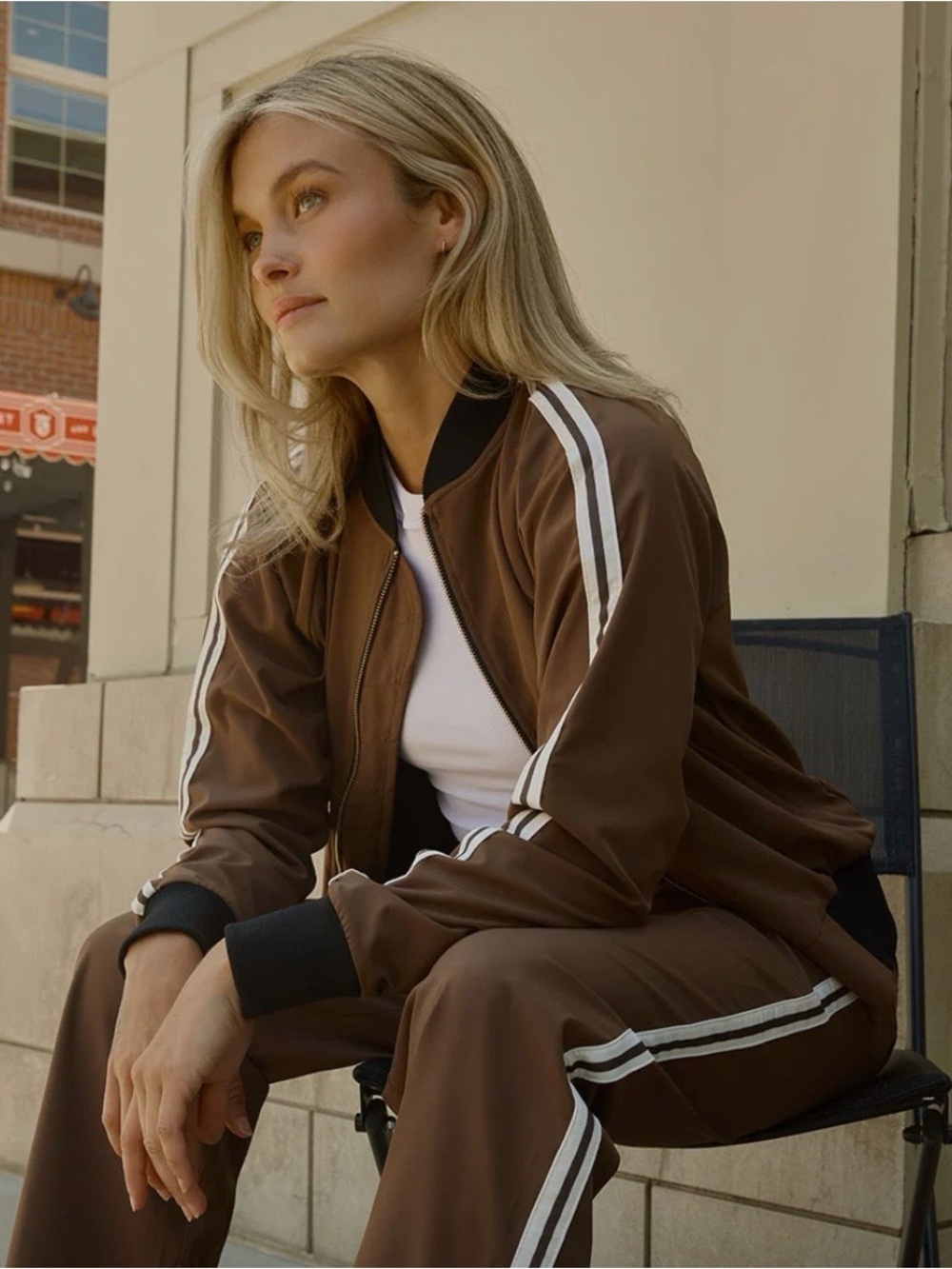 Albion Tracksuit Set - Coffee and Sugar Stripe